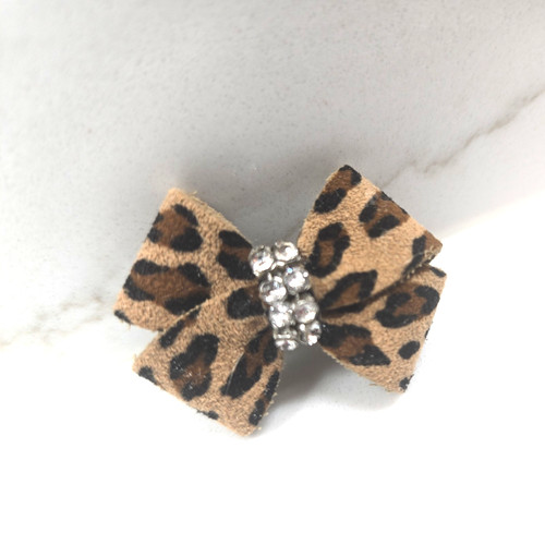 XS- Susan Lanci Cheetah Nouveau Bow Hair Bow