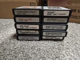 Atari 7800 Games Lot of 10 Games - Food Fight, DigDug,  Donkey Kong Junior