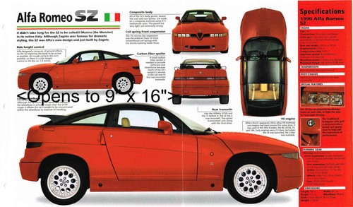 1990 ALFA ROMEO SZ SPEC SHEET/Brochure/Pamphlet/Catalog - Picture 2 of 4