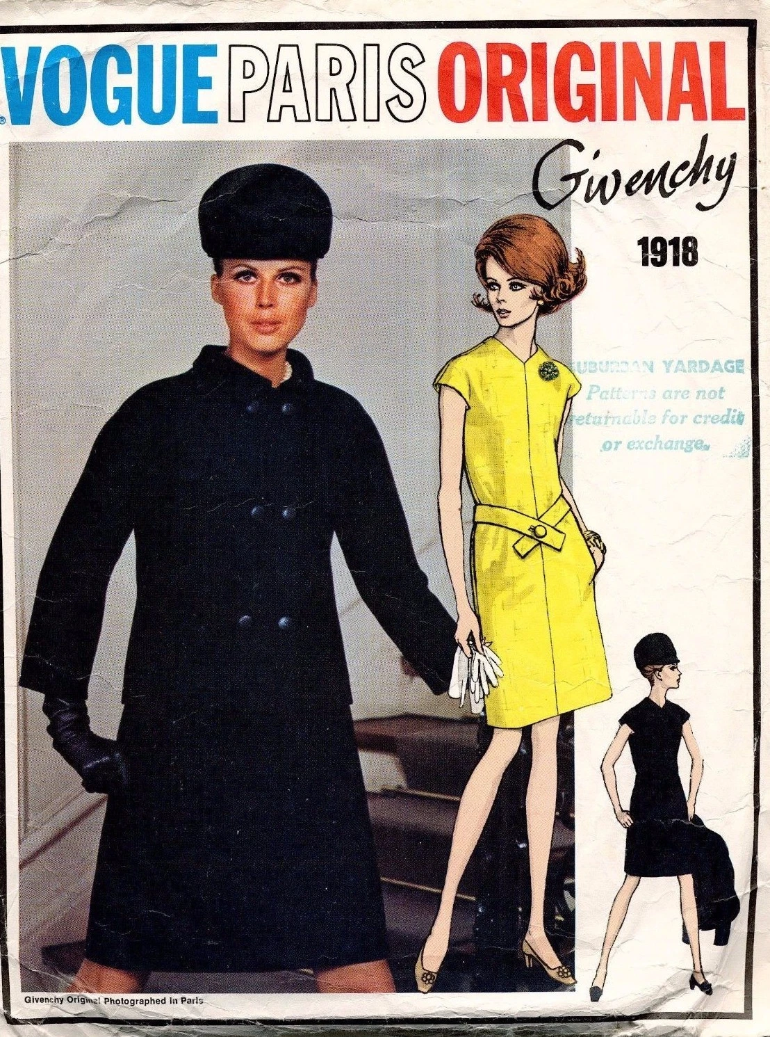 Abito e giacca VOGUE Misses' anni '60 motivo Givenchy 1918 taglia 12