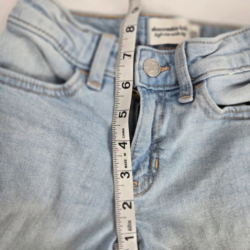 Abercrombie Kids High-Rise Wide Leg Ripped Distressed Jeans Size 5/6 Long Cool! - Picture 9 of 11