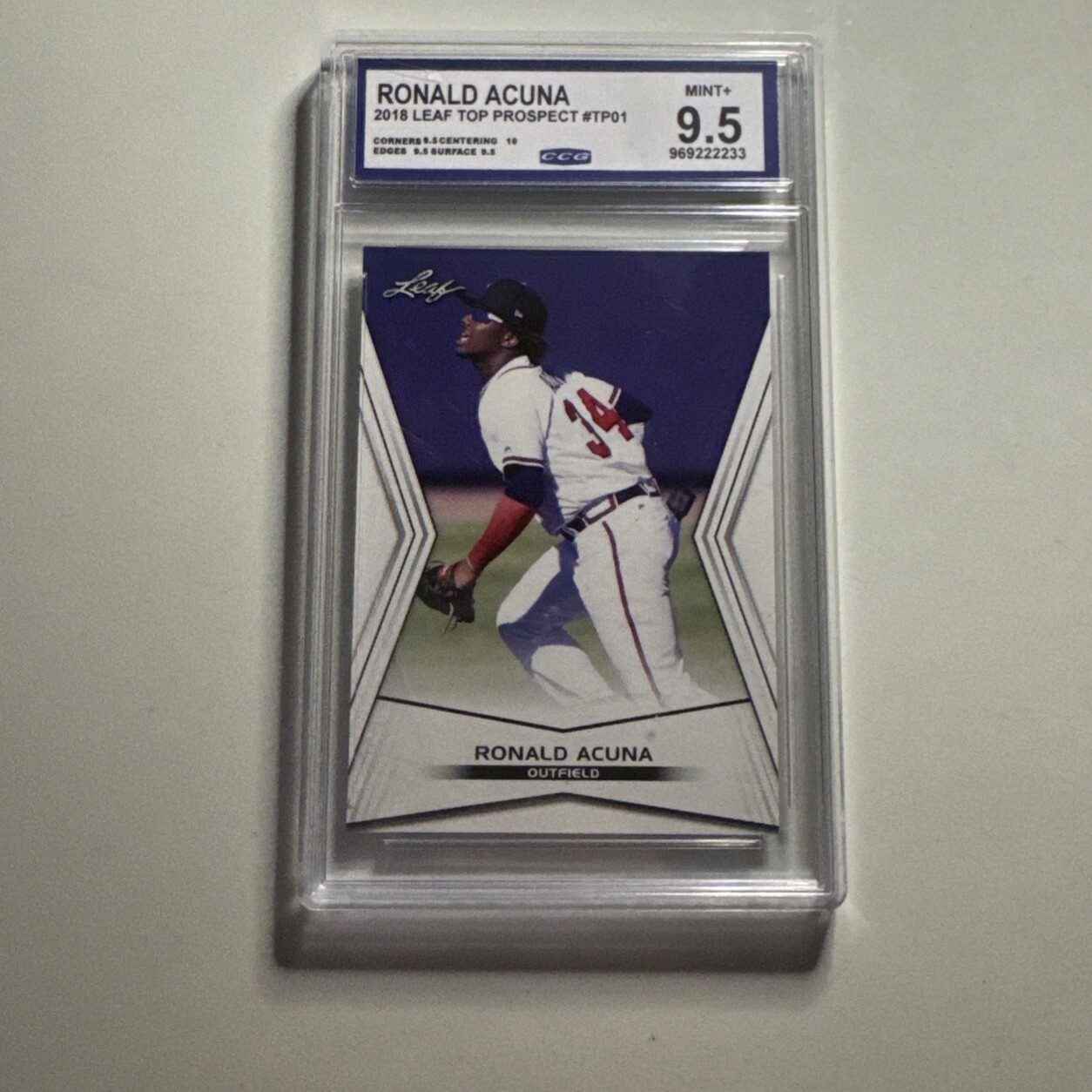 2018-19 Leaf Special release - Top Prospect #TP-01 Ronald Acuña MINT+ 9.5!!!!!!!
