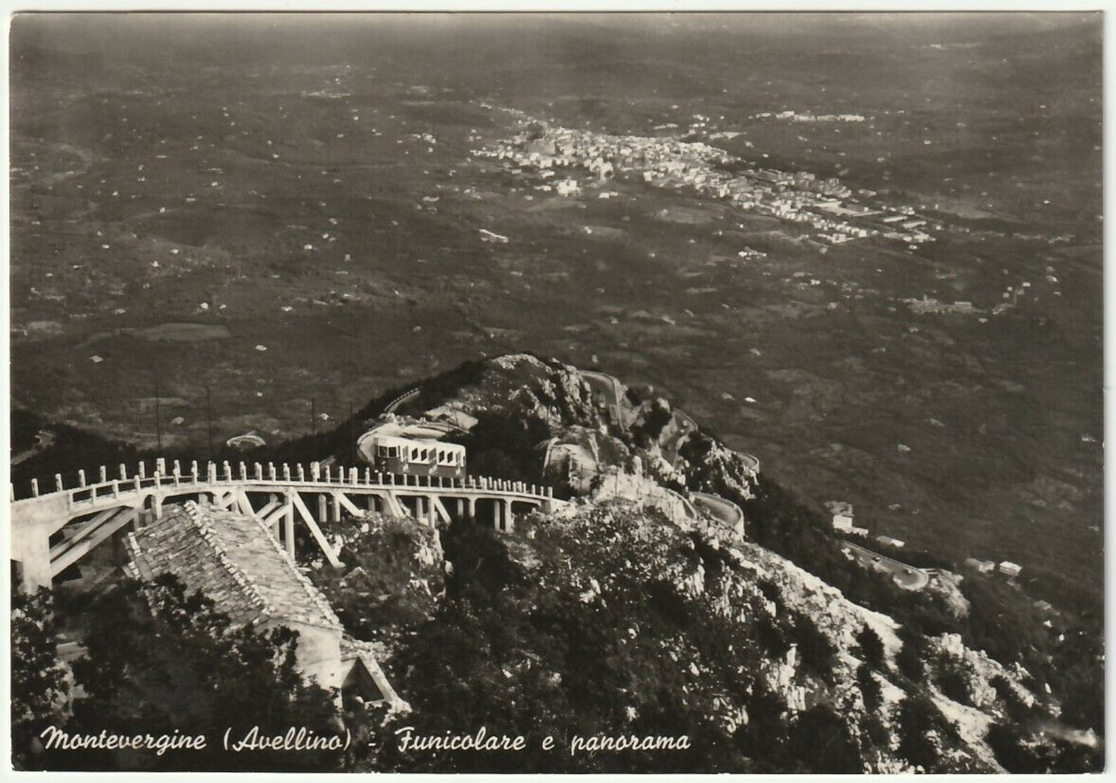 MONTEVERGINE - AVELLINO - FUNICOLARE E PANORAMA - VIAGG. 1965 -37808-