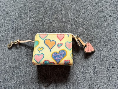 NEW WITH TAGS! Dooney & Bourke Monogram Heart Print Change Purse Multicolor