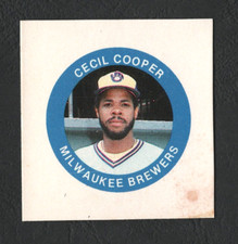 1984 Fun Foods Buttons Cardboard Proof, Cecil Cooper – Milwaukee Brewers  A2756