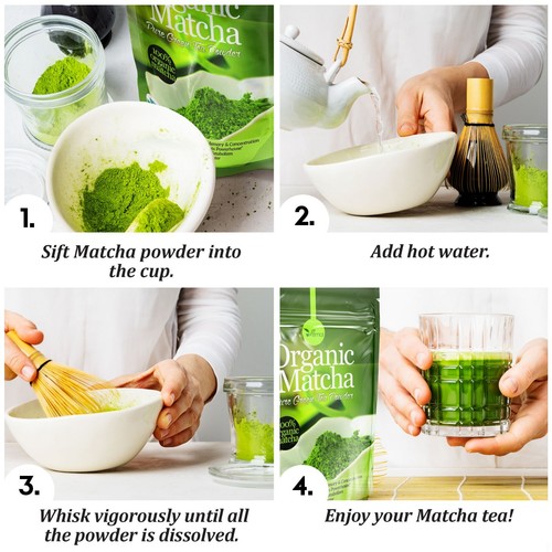 10 Pack Organic Matcha Green Tea Powder 4oz 40oz Total Pure Culinary Grade Latte - Picture 2 of 8