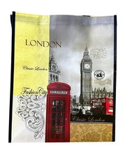 London Souvenir Bags Tote Shopping Bag Big Ben Black Cab Red Bus Big Wheel