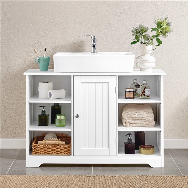 Mueble Baño Bajo Lavabo con Pie Armario de Baño de Suelo 60×30×90 cm Blanco