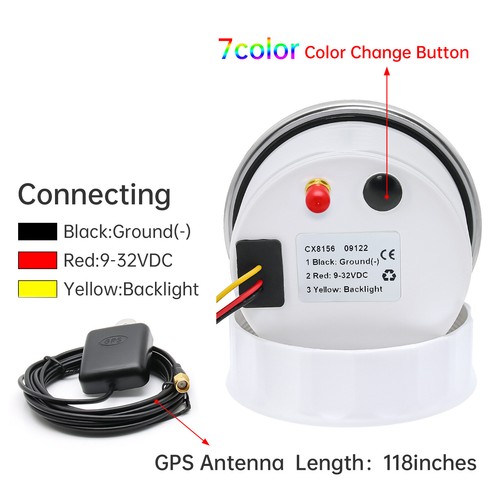 6 Gauge Set 85mm GPS Speedometer 0-80MPH Waterproof for Marine Boat Car Truck US - Picture 17 of 21
