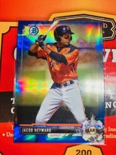V28 2017 Bowman Chrome Draft Blue Refractor #BDC-22 Jacob Heyward /150 