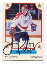 1991 7th Inning Sketch Jamie Pushor Signed Card Hockey Autograph NHL AUTO #342