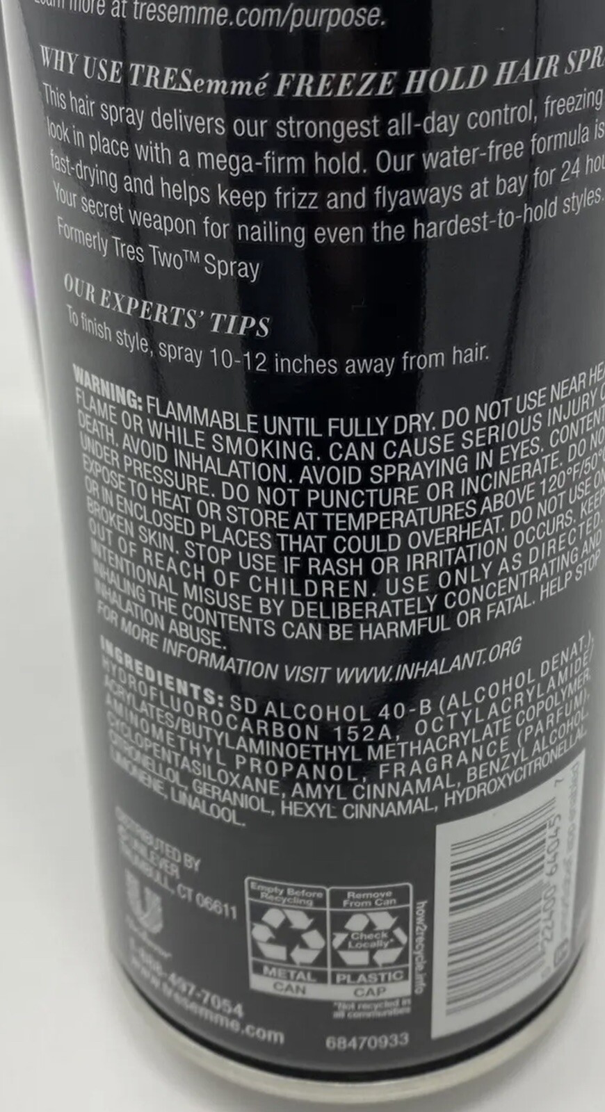 3 Tresemme Freeze Hold 5 Hair Spray 24 Hour Frizz Control 11 Oz Each
