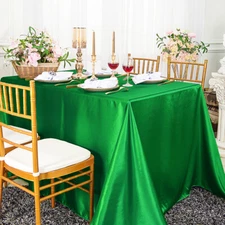 Wedding Linens Inc, 90" x 156" Premium Rectangular Satin Tablecloths
