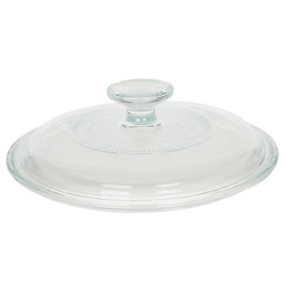 Corningware G-5C Fluted Glass Round Clear Casserole Baking Lid with Handle
