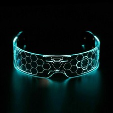 Goggles LED Light Up 7 Color Clear Lenses Visor Glasses Rave Party