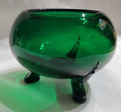 MCM Viking Evergreen/ Emerald Green Glass Flowerlite