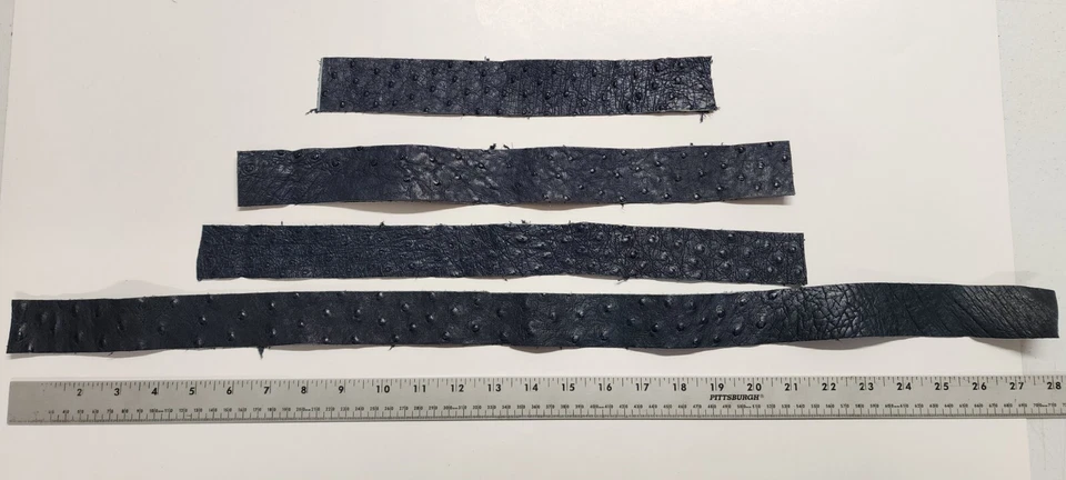 Tiras largas remanentes de piel de avestruz 4 piezas 0276 Foto 2 de 4