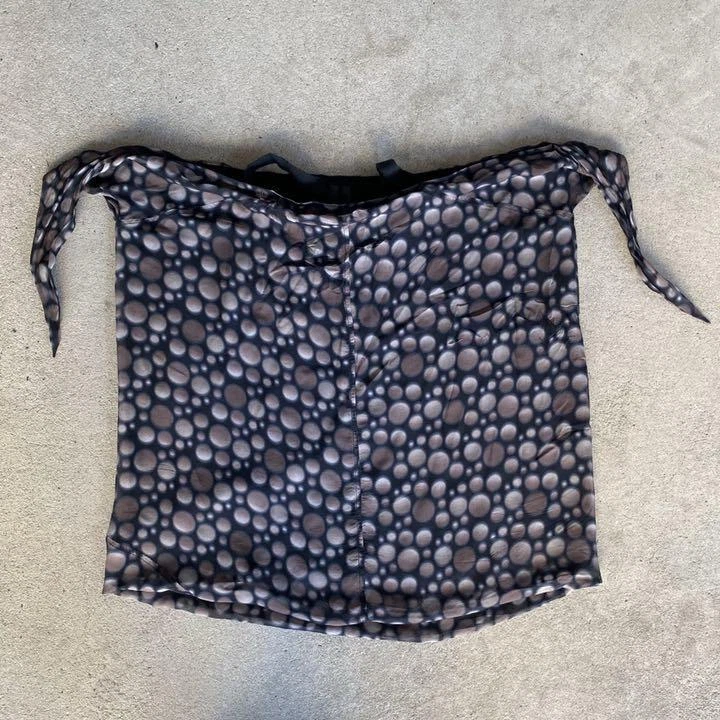 Rick Owens Dot Pattern Silk Skirt 40 Black Authentic Women Used