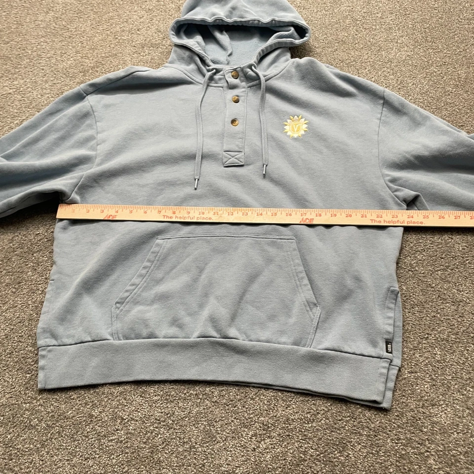 VANS Sudadera con Capucha Adulto Mediana Azul Sashing Henley Hendidura Lateral Pullover Patinador Damas Foto 4 de 4