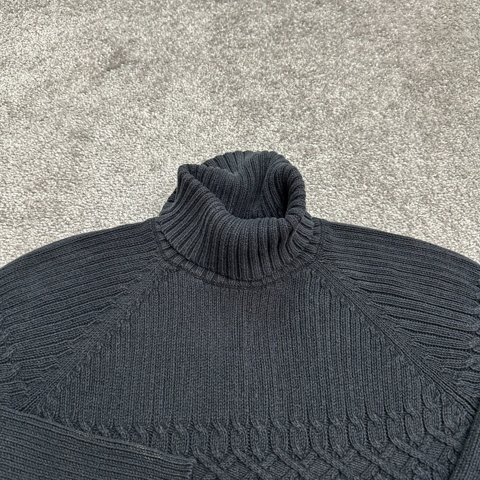 Suéter Sonoma Cuello Alto Mujer Grande Negro Acrílico Algodón Tejido Informal Pullover Foto 3 de 4