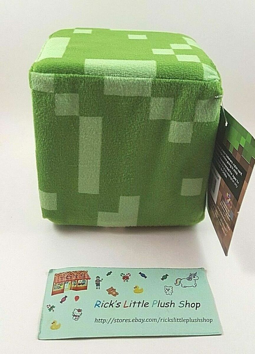 MINECRAFT Stuffed 5 Plush Foam Game Grass Lawn Microsoft Block Cube Mojang