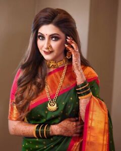 Indian Bollywood Banarasi Silk Saree Blouse designs wedding party wear sari best