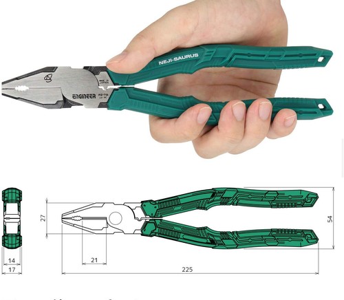 ELEKTRIKERKABEL SEITENSCHNEIDZANGE + SCHRAUBENENTFERNUNG + CRIMPINGENIEUR PZ-78 - Bild 6 von 7
