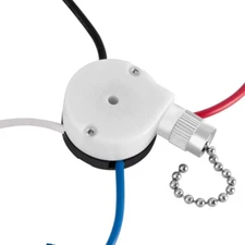 With 4 Pre-Installed Wires Ceiling Fan Switch, 3 Speed Fan Switch Compatible wit