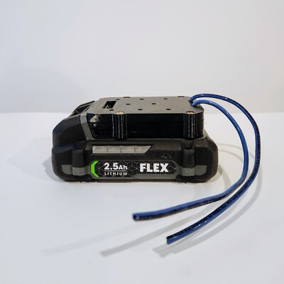 Power Source Adapter Dock for FLEX 24v Battery - Adjustable Position - 12 AWG