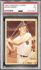1962 Venezuela Topps Baseball Roger Maris #1 PSA 3