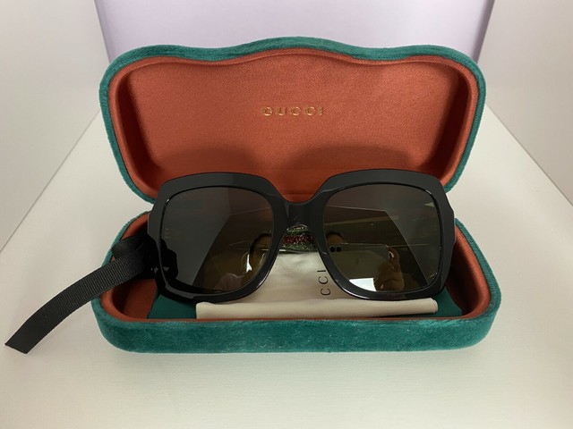 Gucci GG0036S 002 54 Womens Square Sunglasses with Black Frame and 