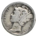 1919 S Winged Liberty Mercury 90% SILVER Dime G-VG Average Circulated Condition
