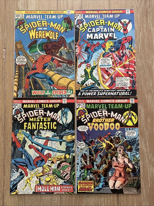 Marvel Comics 4 Issue Bronze Age Marvel Team Up Lot