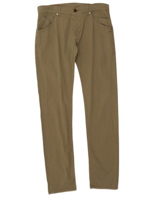 DONDUP Mens Slim Casual Trousers W34 L33 Khaki Cotton CN07