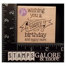 Hampton Art Rubber Stamps PS0913 WISHING YOU A HAPPY BIRTHDAY AND MANY MORE T05