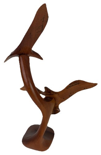 Vintage Oregon Myrtlewood Seagull in Flight Wood Carving Statue 11” Mint MCM - Picture 2 of 10