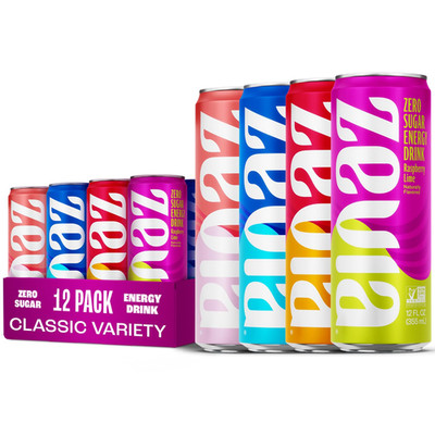 Zero Sugar Energy Drink, Classic Variety Pack, 12 Oz Cans (12-Pack)   Naturally 