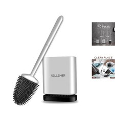 Modern Toilet Brush Set - Silicone Bristles for Scratch-Free Cleaning Elegance