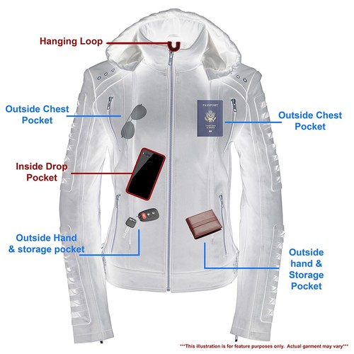 Milwaukee Leather Women's Premium Leather Casual Fashion Jackets with Hoodie SFL - Bild 4 von 11
