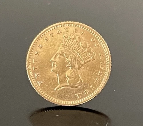 $1 One US Dollar Indian Princess Head Fine Gold Coin Lapel Pin