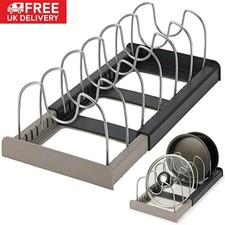 10 Tier Expandable Saucepan Pan Pot Lid Holder Kitchen Organiser Rack Storage UK