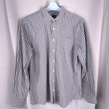 Johnnie O Shirt Mens Large Gray Leonard Prep Formance Plaid Stretch Button Down