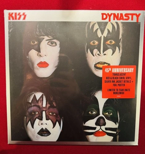 Kiss - Dynasty 45th Anniversary Red & Black Swirl Vinyl LP Limited 2500 copies