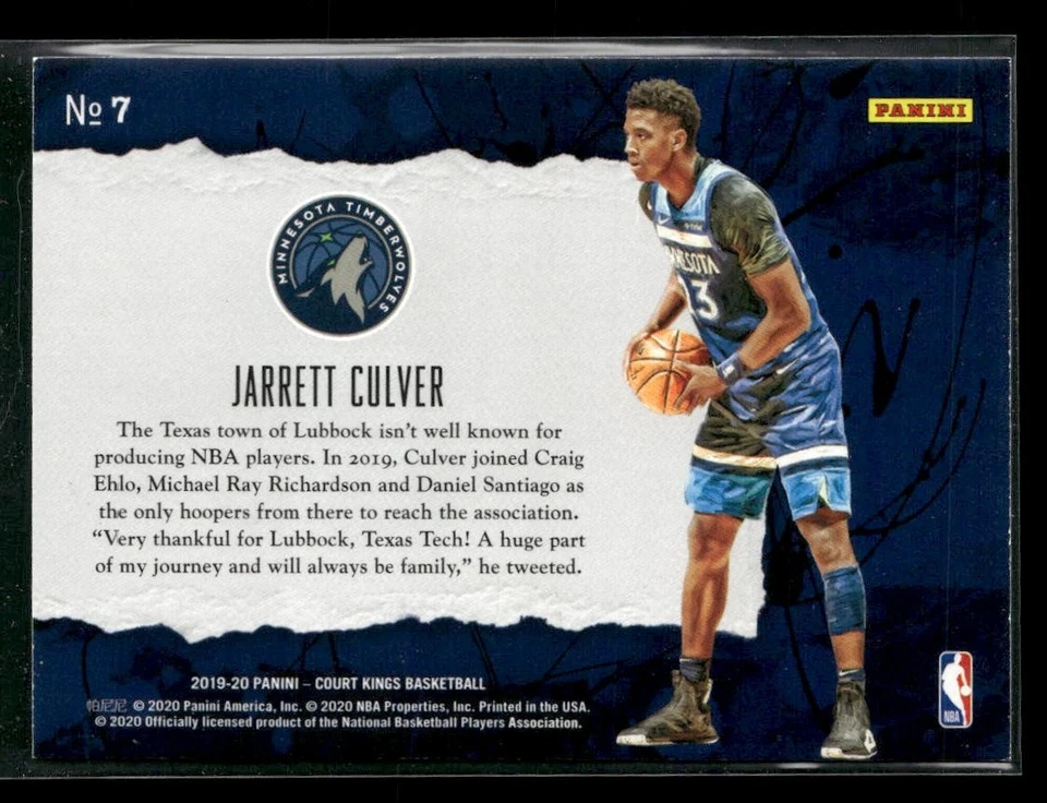 2019-20 Panini Court Kings #7 Jarrett Culver First Steps RC - Image 2 of 2