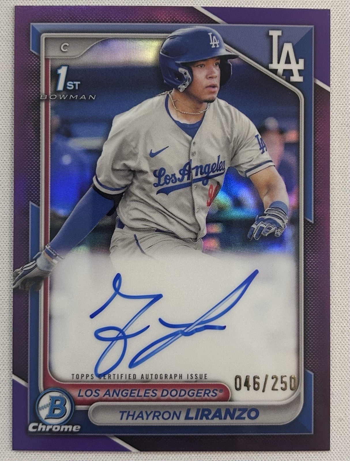 2024 Bowman Chrome - Prospect Auto Thayron Liranzo #CPA-TL Purple /250