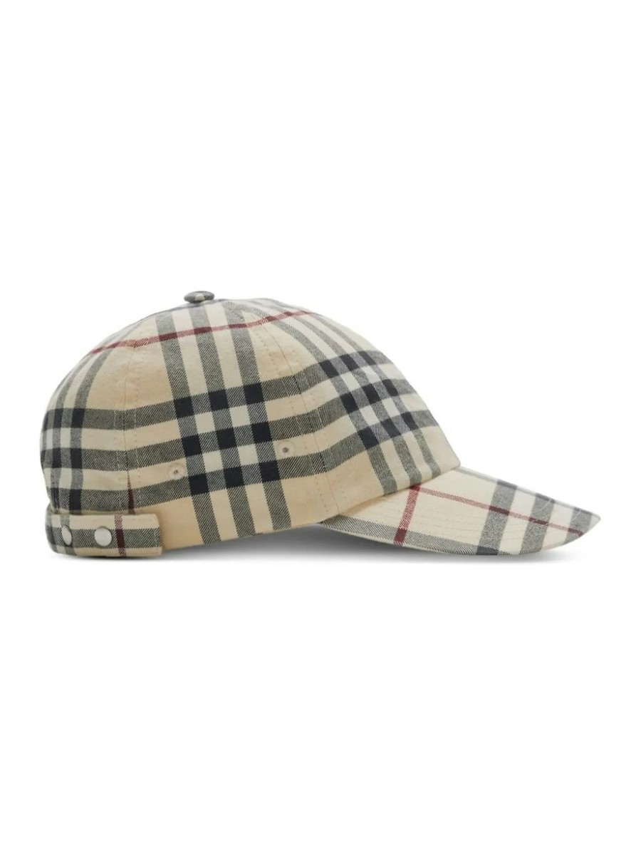 Burberry 8073370 London Archive Plaid Check Motif Stone Baseball Burberry 8073370 London Archive Plaid Check Motif Stone Baseball