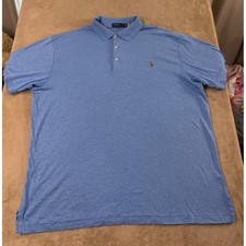 Polo Ralph Lauren Polo Shirt Mens size 2XB Big Blue Short Sleeve Cotton EUC