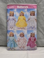 Butterick Cut Pattern 5329 VNTG 1997 Formal Dresses 18" Doll