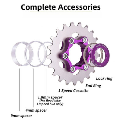 Stahl Aluminium Schwungrad Zahnrad Kit mit Sicherungsring für Single Speed Umba