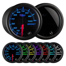 52mm GlowShift Tinted 7 Color 100 PSI Boost Gauge Kit